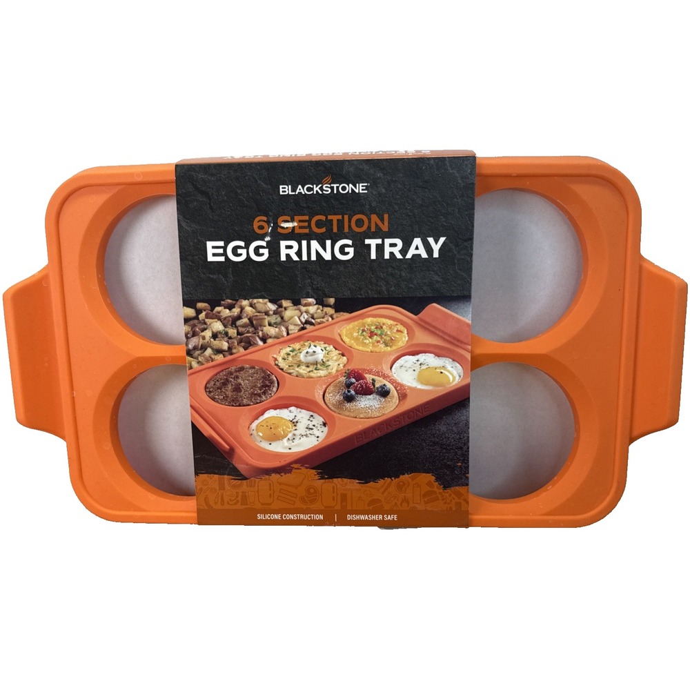 Blackstone Silicone 6-Section Egg Ring Egg‎ Mold Tray in Orange